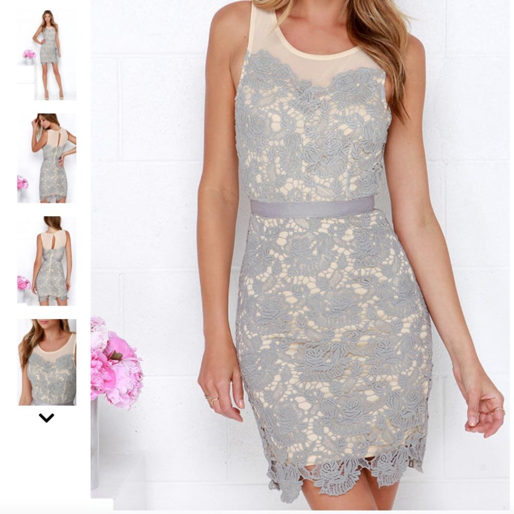 Gray/Lilac Lace Dress